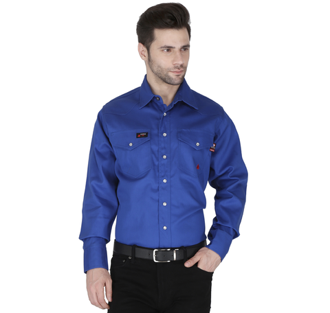 Bulk Forge FR Royal Blue Snap Shirt MFRSLD-002-RB
