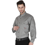 Bulk Forge FR Light Grey Button Up Shirt MFRLB2PS-024-LTGY